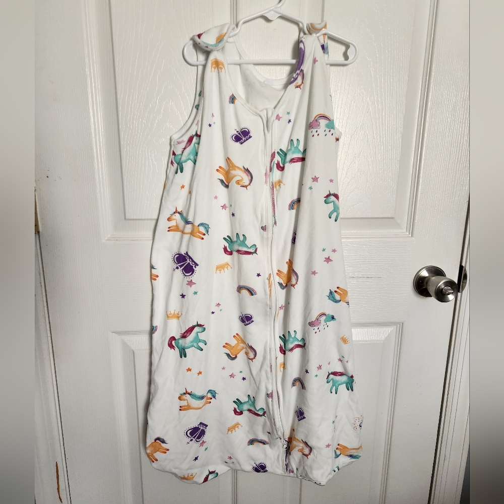 Toddler Sleep Sack White Unicorn Print XL